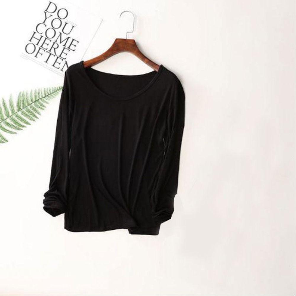 Long Sleeve Oversized Thermal Underwear Solid Color Long Johns Set Women  Winter