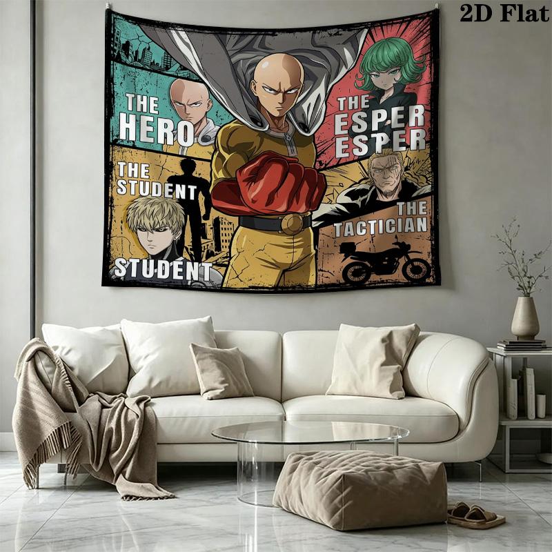 Onepunch Man Wall Tapestry Aesthetic Wall Hanging Printed Fabric Blanket Decorative Tapestries For Bedroom Living Room Home Decor