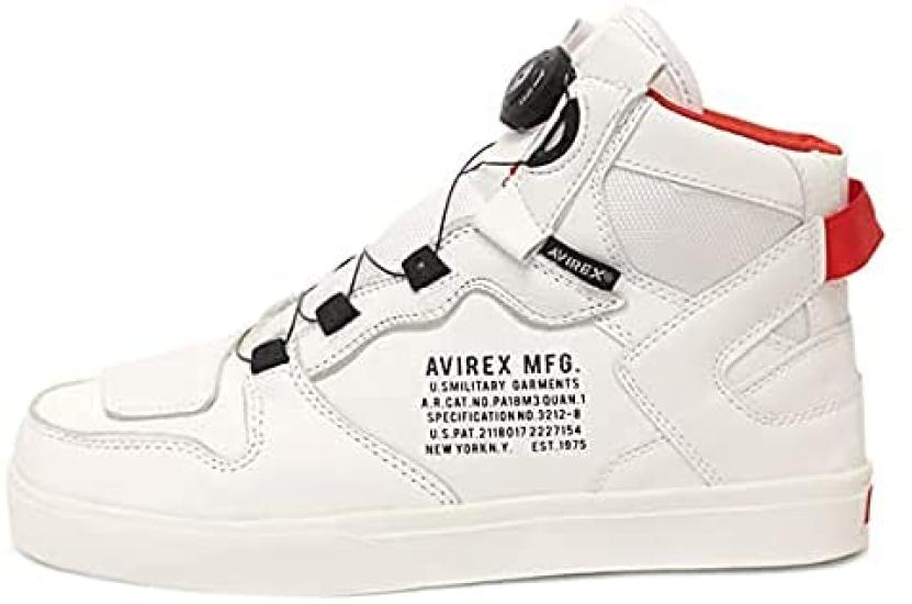 AV2278 DICTATOR Biker Shoes WHITExRED 26cm [Avirex] US8-Approx.
