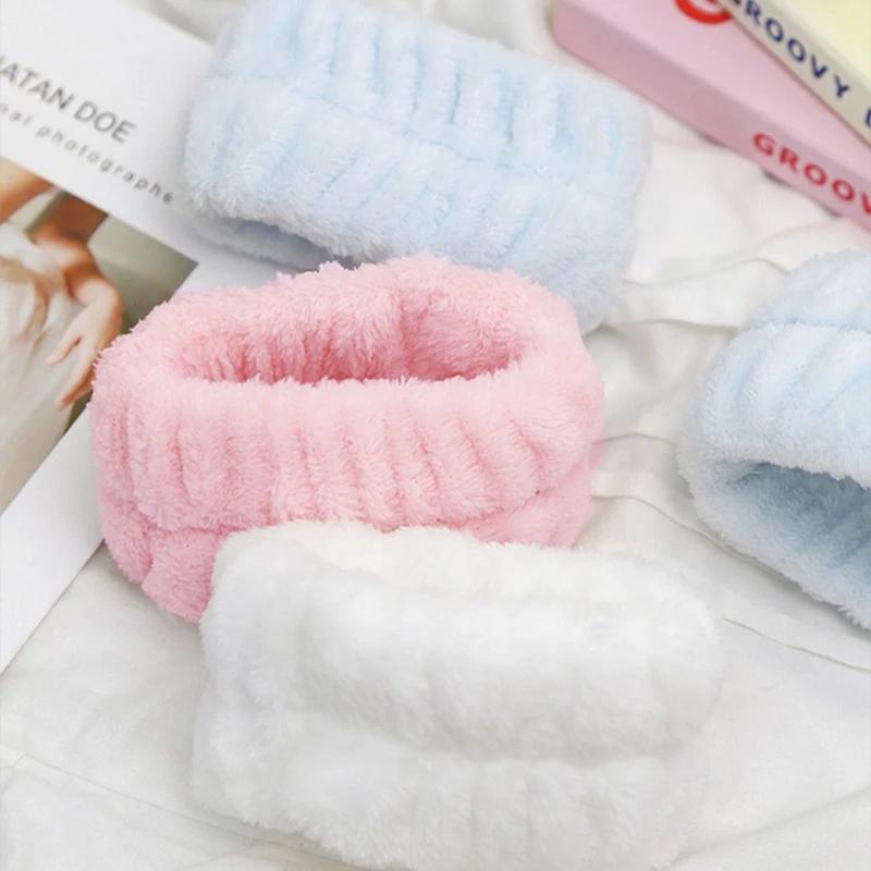 2PCS Spa Wrist Washband Reusable Soft Microfiber Wash Towel Band Wristbands for Women Washing Face Absorbent Wrist Sweatband