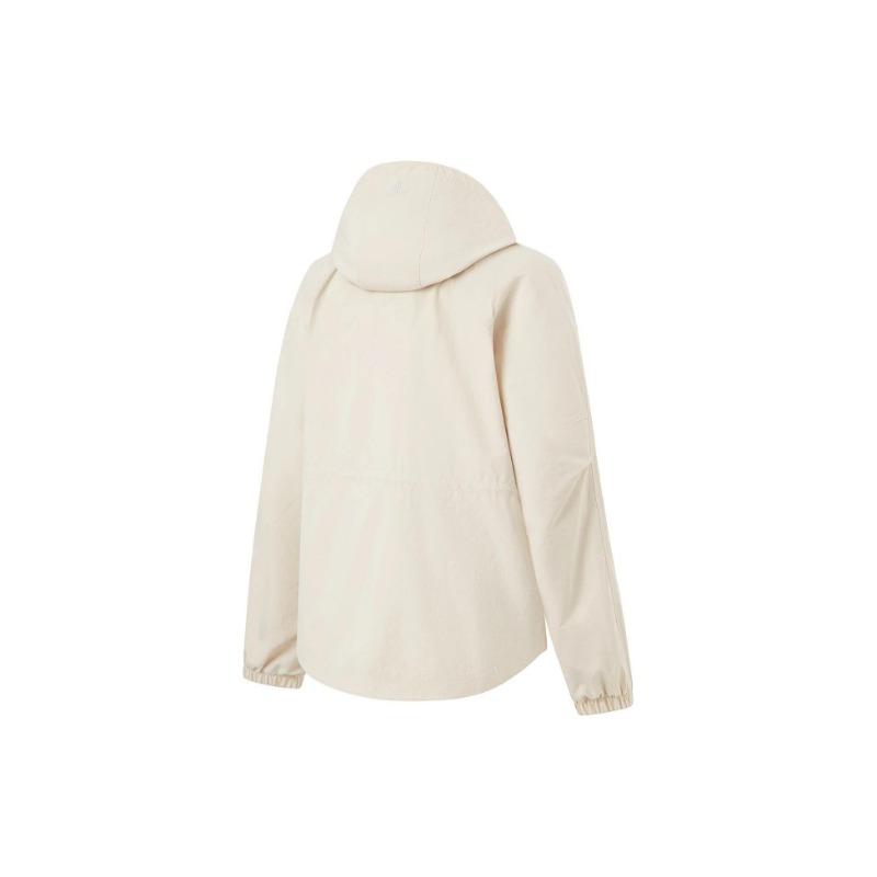Li Ning Fitness Series Solid Color Zip-Up Hooded Sports Loose Windbreaker Women Outerwear Gravel-Gray AFDU084-1