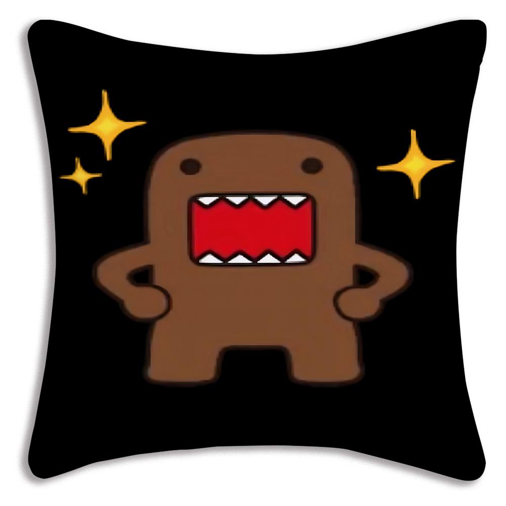 Cute For D-Domo Kun Faces Pillow Covers Cartoon Sofa Decorative Home Double-sided Printing Short Plush Cute Cushion Cover