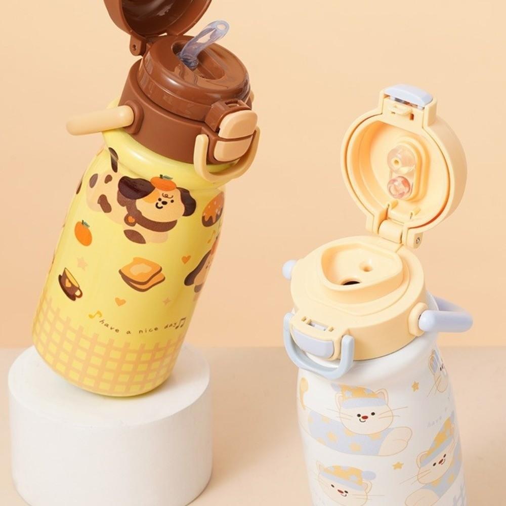 Leak-Proof Insulated Cup Large Capacity Cartoon Straw Cup Creative Double Drink Cup  School