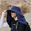 Chapeau de soleil d'été Double couche Protection UV Chasse Pêche Casquette d'extérieur Randonnée Camping Chapeau à visière Chapeau de pêcheur amovible outil