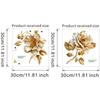 1 Sheet Beautiful Golden Flower Toilet Sticker Bathroom Toilet Cover Decorative Sticker Waterproof Self Adhesive