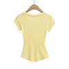 Summer Women's European & American Style Sexy U-Neck Slim Fit Short Sleeve T-Shirt