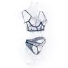 Herringbone Backless Corset & See-Through Lingerie Set with Triangle Panties