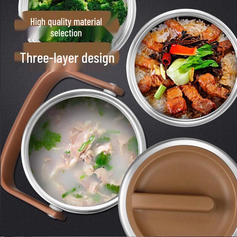 ASD Zhenyue 3-Layer 304 Stainless Steel Insulated Lunch Box