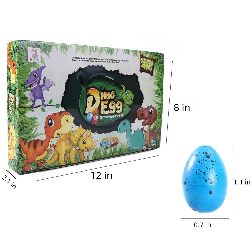 Sunpao 60pcs Magic Dinosaur Eggs Hatching in Water Growing Dinosaur Egg Animal Breeding Educational Toys for Children Kids Gifts