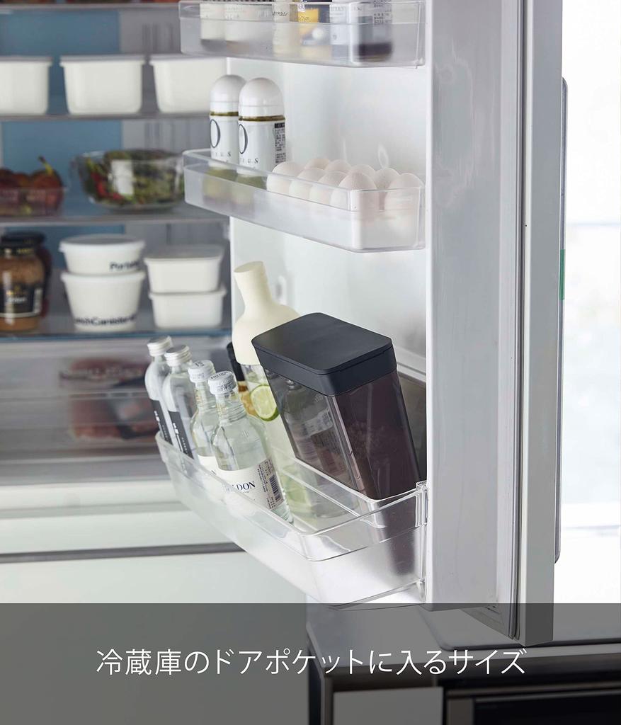 Yamazaki Jitsugyo 4953 Dry Food Sliding Cereal Storage Container Stocker, Black, Approx. W18.7XD8.5XH24.5cm, Tower, Opening, Holder,