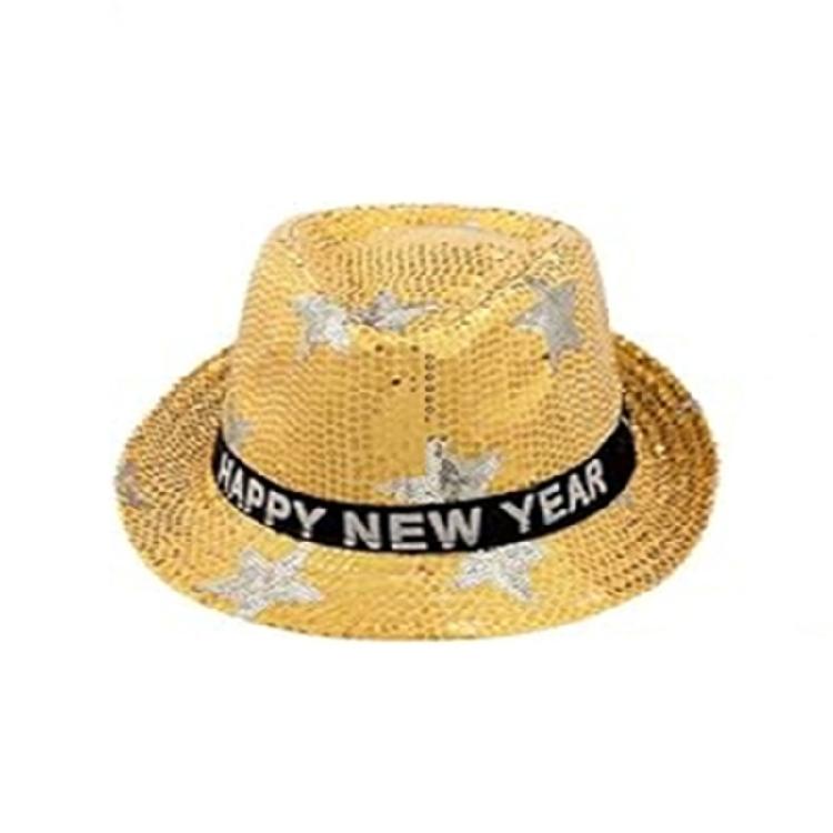 

Shimmering Flashing Hats Sparkling Sequins Hats Charm with Glitters for Festival New Year Celebration золотий