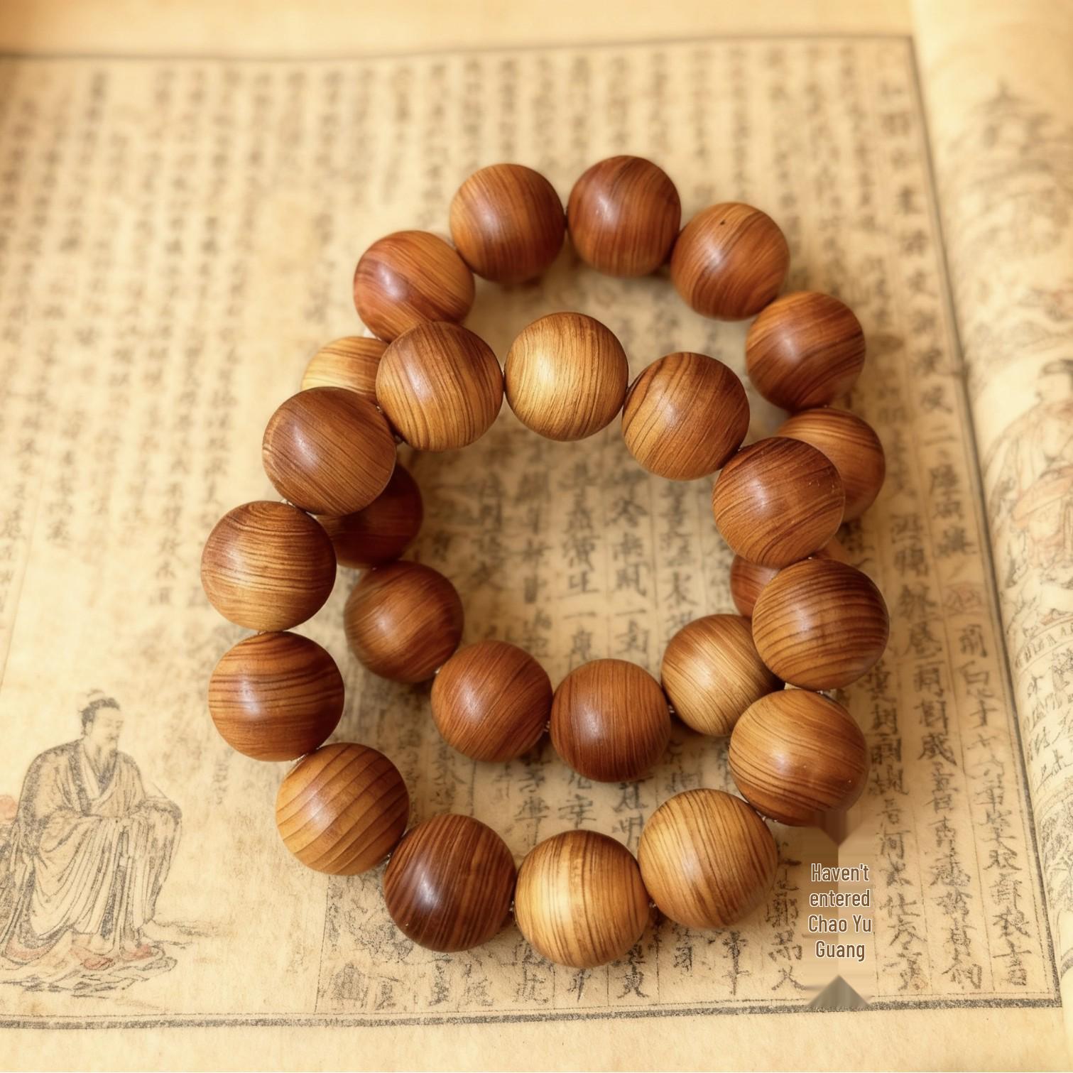 

Браслет Мала з Тайханського Старого Скельного Кипарису 2.0: 108 Червона Олія Горизонтальне Зерно Буддійські Намистини