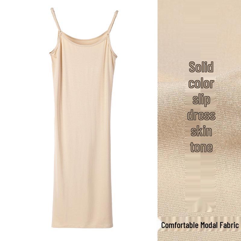 Women's Modal Anti-Transparent Slip Dress - Thin Base Body Shaping Camisole Lining