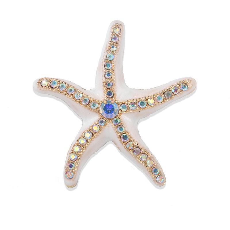Creative Enamel Starfish Brooch Lightweight No Fade Jewelry for Women Coat Lapel Pin Wedding Guest Wear Gift