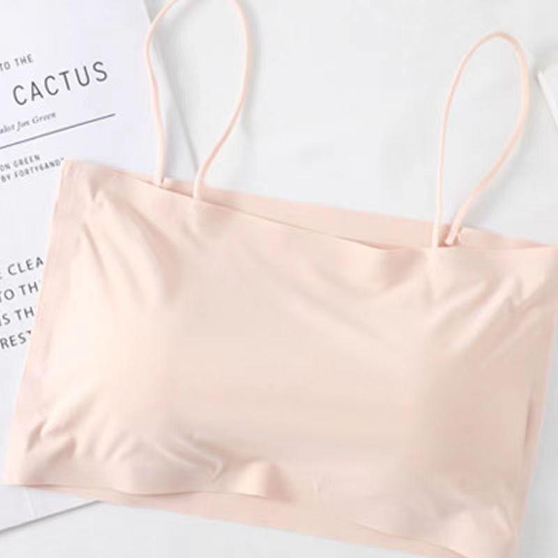 Ice silk word wrap chest anti-light underwear girls sexy tube top bottom sling small vest women wear thin