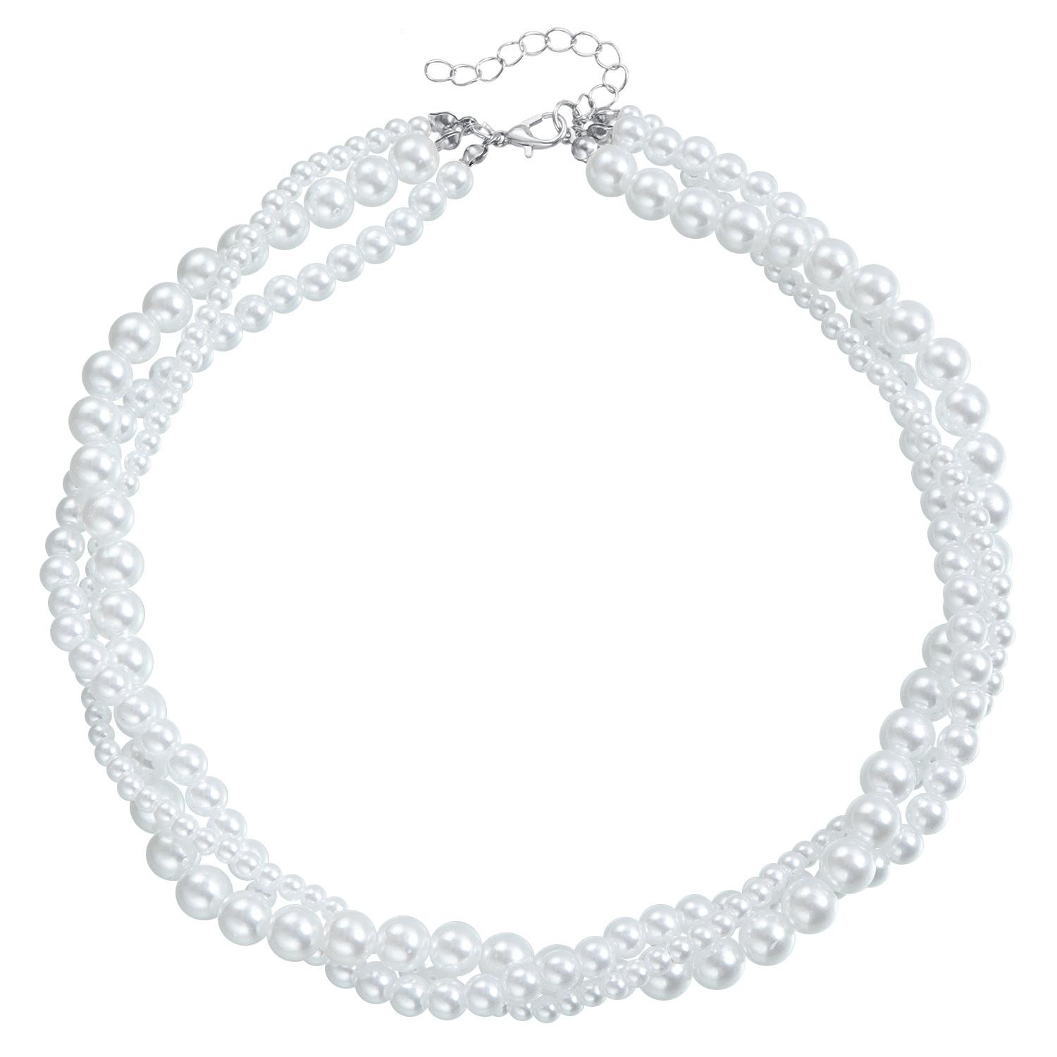 

European and American jewelry spray painted glass handmade beaded collarbone chain neck chain ins premium texture choker necklace