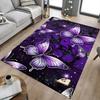 1PC Butterfly Purple Carpet Ultra Soft, Thick & Absorbent, Non Slip Machine Washable Mat for Entryway