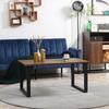 Rectangular Coffee Table Industrial Style Living Room Table Metal Legs And Wood Effect Top 100 X 60 X 50 Cm