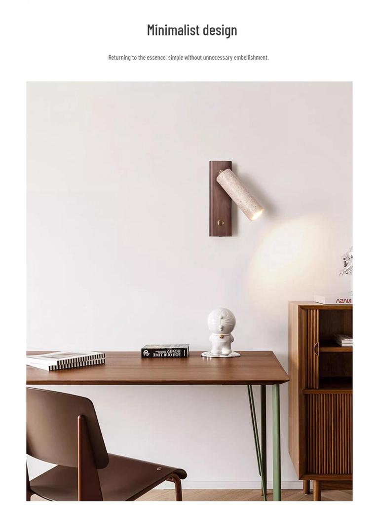 Wabi-sabi Style Yellow Travertine Wall Lamp for Bedroom, Courtyard, or Balcony - Waterproof Outdoor Light.