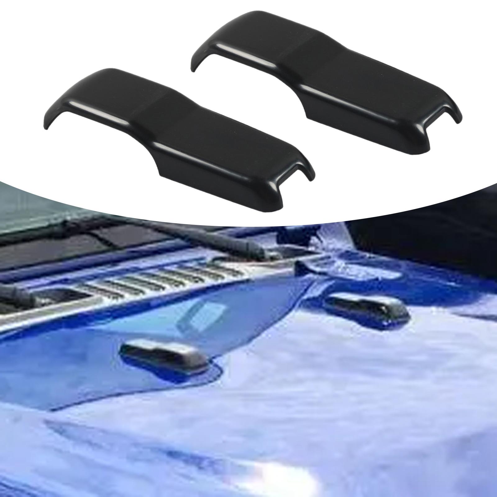 

2 Pieces Engine Hood Hinge Cover Decorative Stickers Replacing Easily Install Wear Resistant Exterior Accessories for JL чёрный