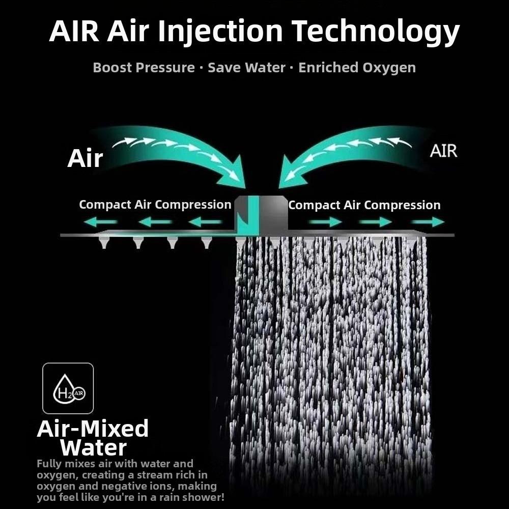 Round Pressurized Shower Nozzle Square Large Panel Showerhead Shower Heads High Pressure  Hotel