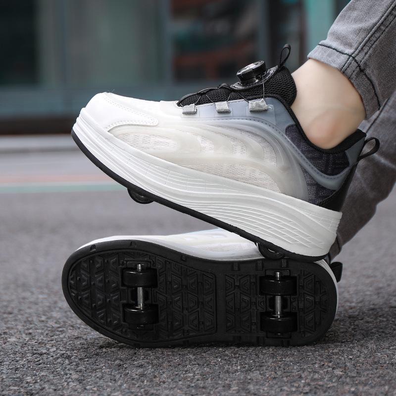 Dětské boty na kolečkách, čtyřkolečkové brusle, zatahovací dvouradové brusle, chlapecké a dívčí studentské tenisky s kolečky