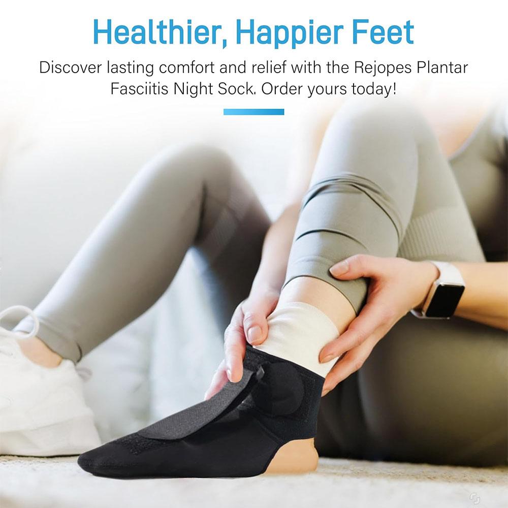 Plantar Fasciitis Night Splint Sock Adjustable Footrest (Medium)