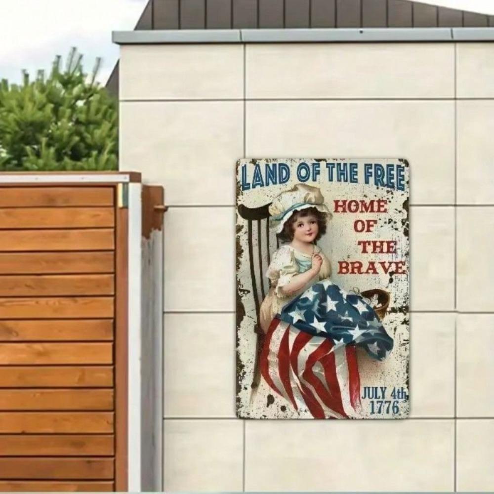 Vintage Patriotic Tin Sign Metal Poster Wall Decor 8x12 Inch