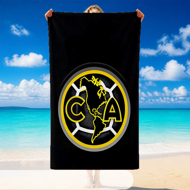 Quick Dry Beach Towel Club America Pattern, Lightweight Absorbent Towel for Pool Beach Vacation Use