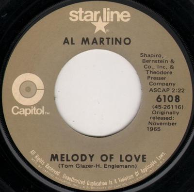 7inch Record AL MARTINO - Spanish Eyes / Melody Of Love 6108 Capitol Records US Pop Used