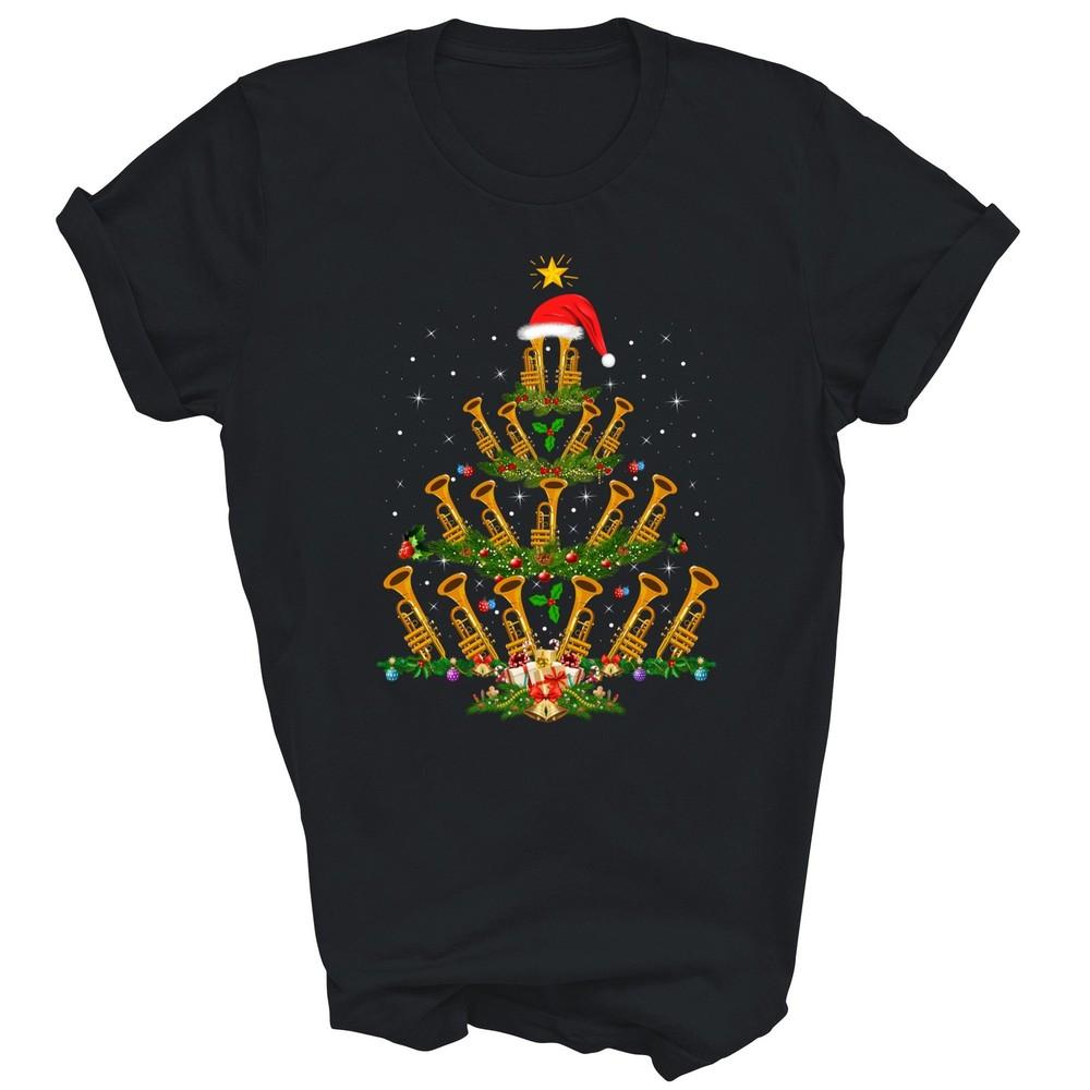 

Funny Trumpet Lover Xmas Lighting Christmas Tree Unisex Shirt Gift S