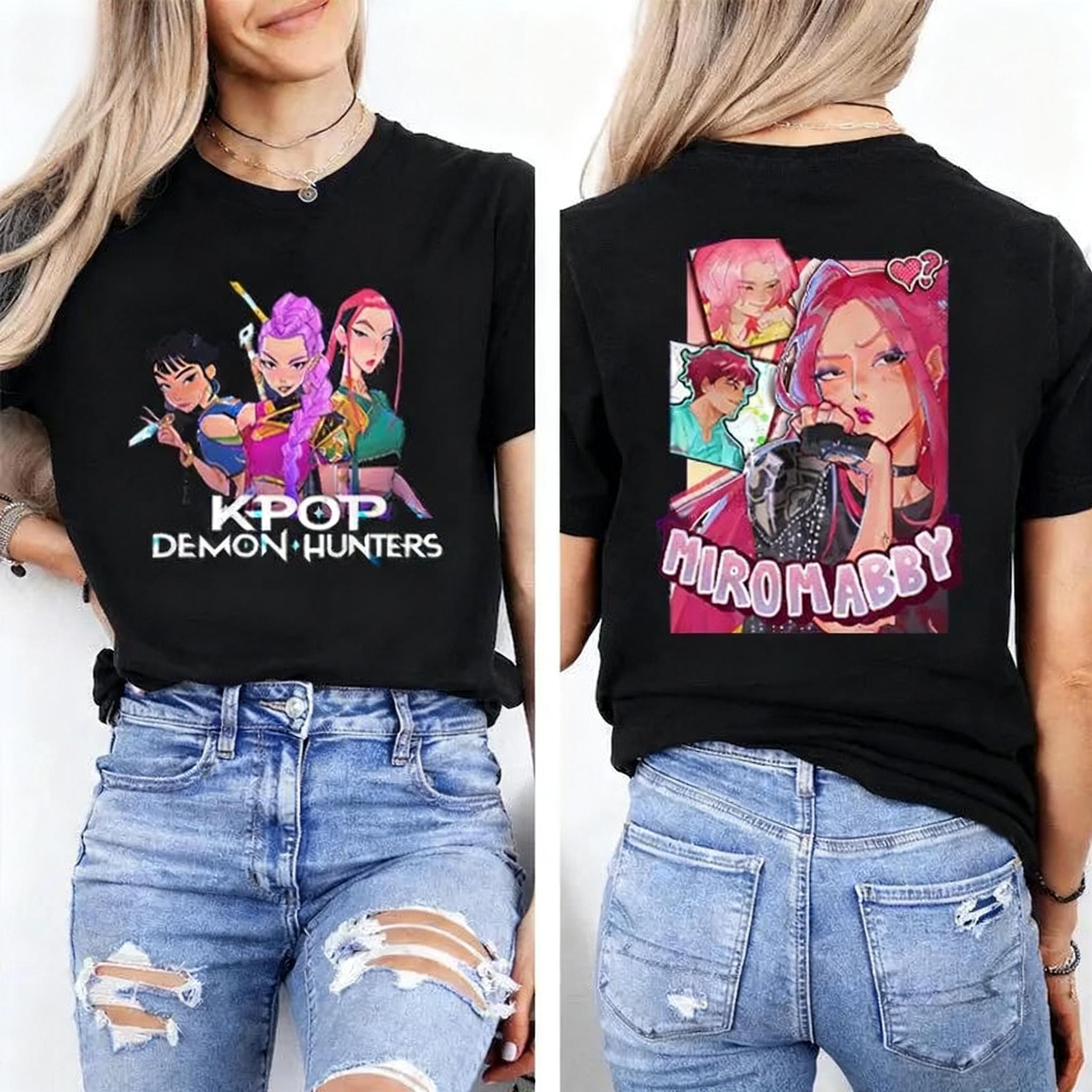 

Kpop Охотник на Демонов Круглый вырез Короткий рукав Футболка, Модный Хэллоуин Оверсайз Женский Топ, Высококачественная Хлопковая Футболка S