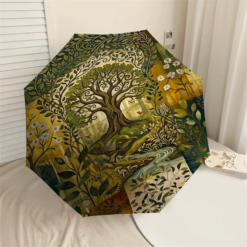 

1PC Forest Nature Umbrella-8-Rib Reinforced Portable Folding Travel Suitable for All Seasons Outdoor Daily Use Is an Ideal Choice -K0391