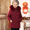 Elderly Women's 90% Duck Down Mid-Length Winter Coat
