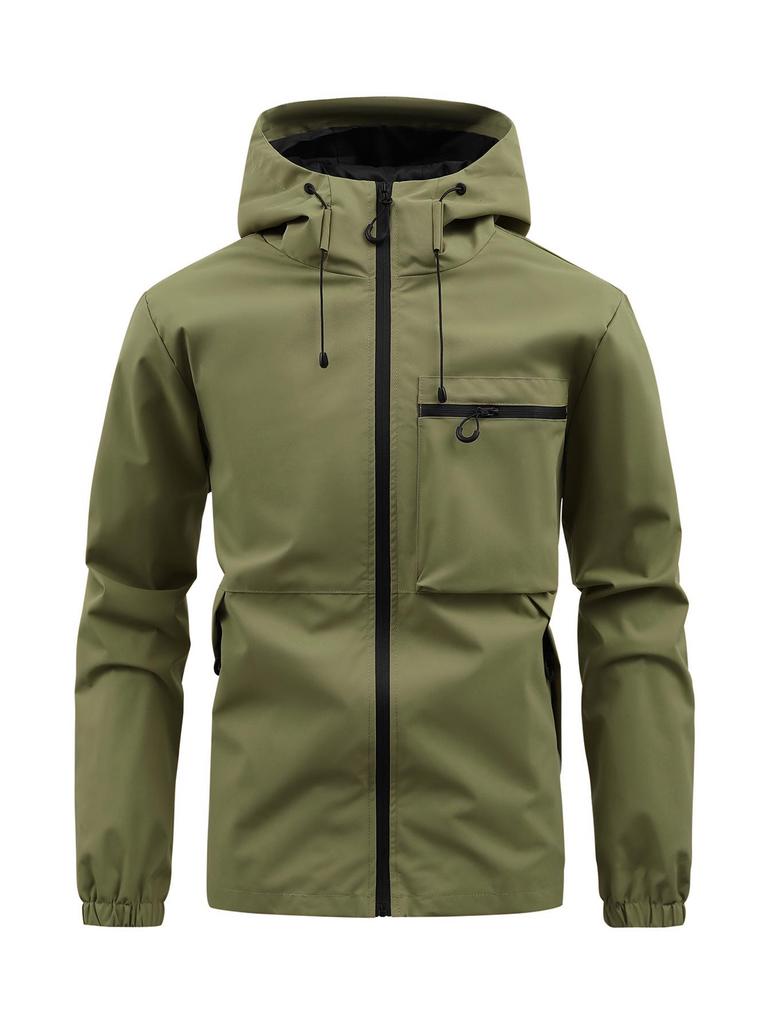 2025 Autumn Men's Hooded Windbreaker: Fashionable Casual Outdoor Sports Jacket