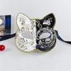 Maskenkatzen Maske Halloween Katzen Gesichtsmaske, Tier-Cosplay-Maske aus Kunststoff für Damen Herren Halloween Maskenball Party