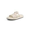 Niche women's shoes hollow woven thick-soled muffin slippers women's 2025 summer new models with skirts