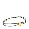 [TOUS] 18 Karat Gold Vermeil Silber Ikone Metall Bär Motiv Nylon Armband 1004486000