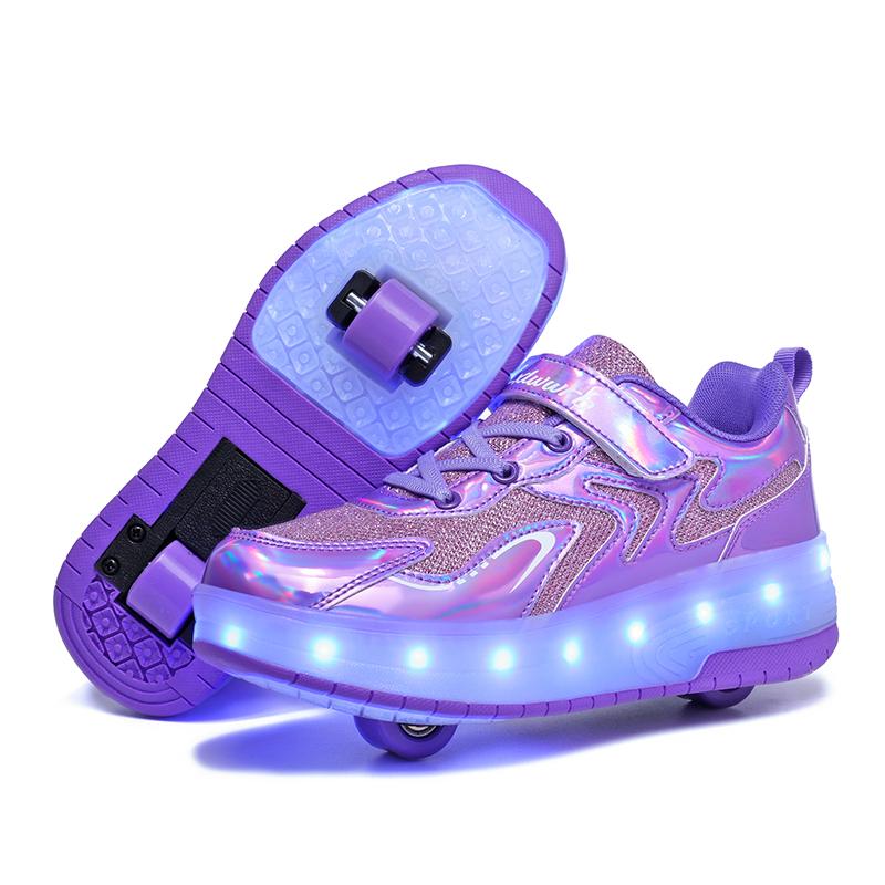 27-40 Kids's Lighting Sneakers Rubbing Shoes Boys's Shoes Solid Milky Patch Can Charging Lantern Shoes Glowing Sneakers with Charging