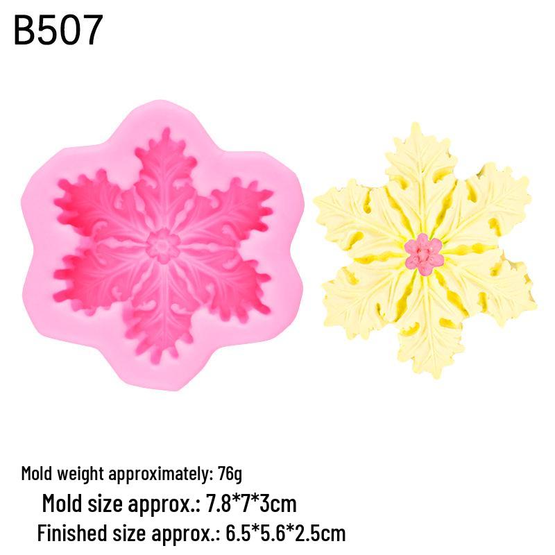 Mucegai de silicon 3D pentru lumânare și săpun în formă de fulg de zăpadă pentru creații de Crăciun