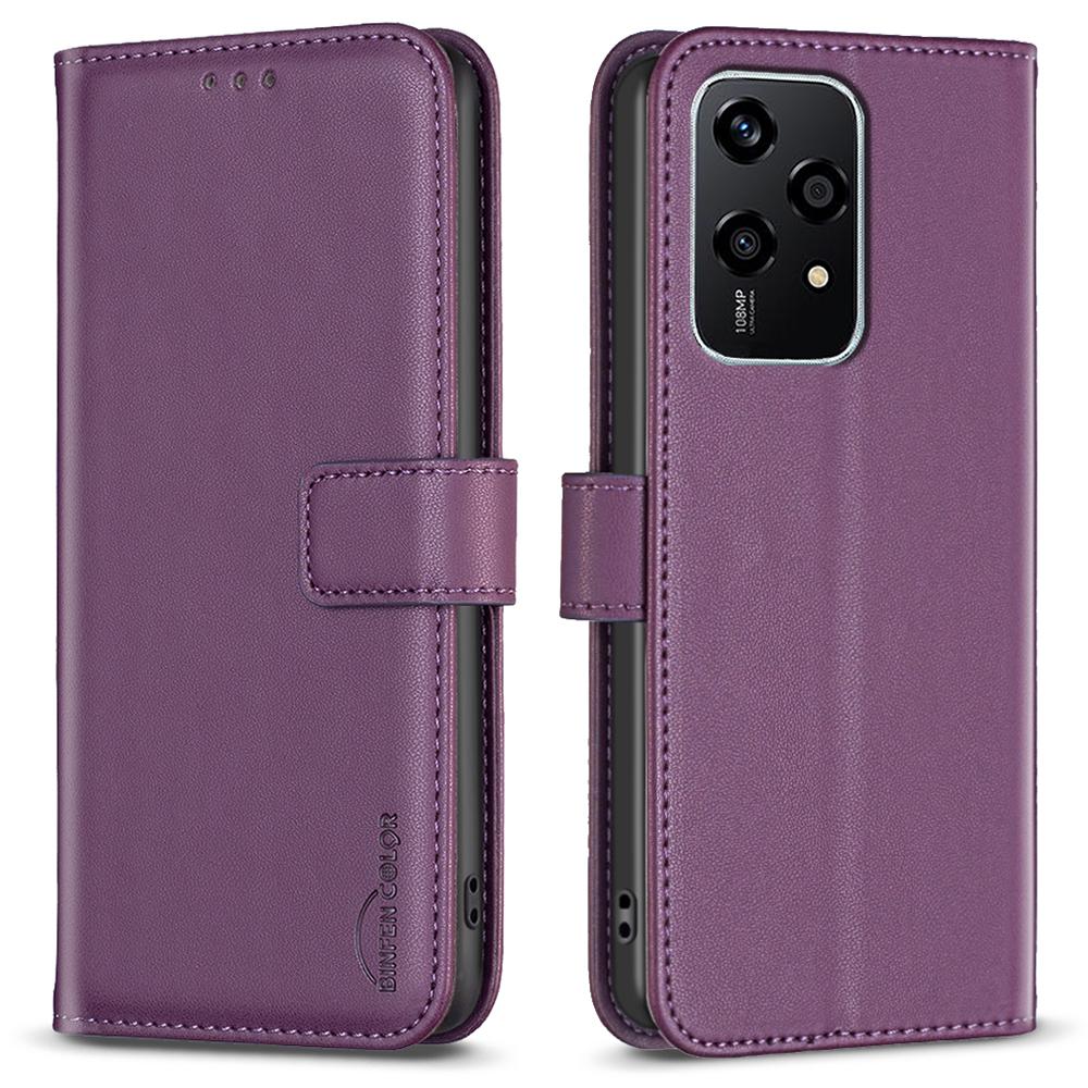 BINFEN COLOR BF17 For Honor 200 Lite Case PU Leather Wallet Magnetic Shockproof Cover