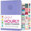 GoGirl Weekly Schedule Planner – Hourly Work & Life Planner with Time Slots – Vertical Agenda Organizer for Daily Productivity, A5 (Rose Gold)
