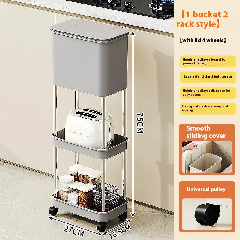 White Concise Design Durability Plastic Waste Container with Look Feet Wheel Perfect Household Cleanliness Various Indoor Space