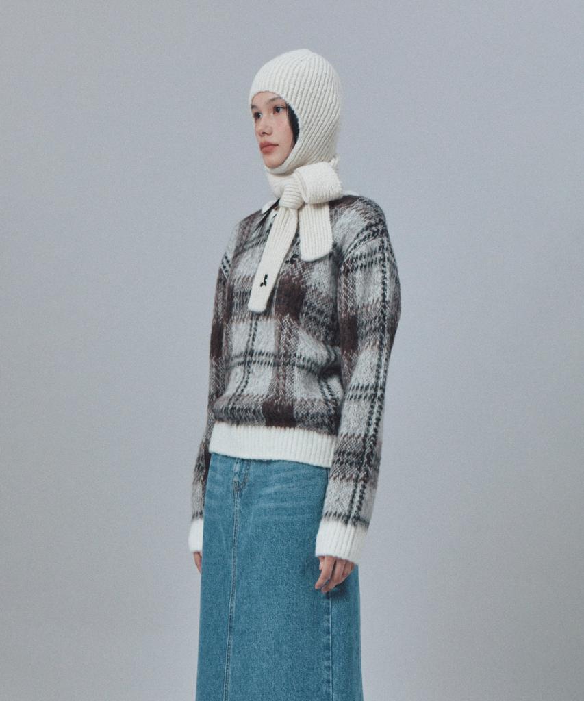REST&RECREATION Hairy Scarf Beanie - Ivory
