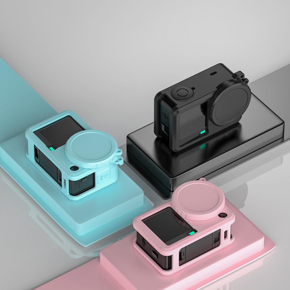 3-Colors Silicone Case For Dji Action 6 Sports Camera Body Cover With Lens Cap Silicone Rubber Protector Accssory Set