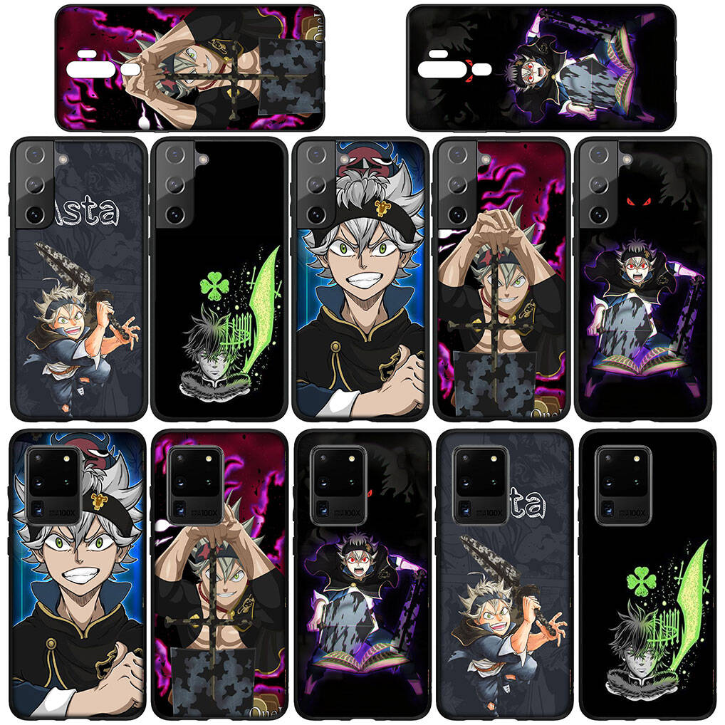 for Samsung Galaxy S25 S24 S23 S22 Ultra FE Plus A17 A37 A57 A56 A55 A06 A16 A15 A36 A26 A35 A05 A25 A54 A34 Phone Case Lovely Asta Black Clover Cover