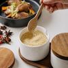Japanese Style Ceramic Seasoning Jar Set Spice Jar Bottle With Spoon Kitchen Sugar Salt Spices Storage Box with Tray Pepper Jar