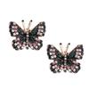 1 Pair Ethnic Women Rhinestones Butterfly Earrings Girl Crystal Ear Rings Evenning Party Prom Beach Ear Studs Fashion Accessory