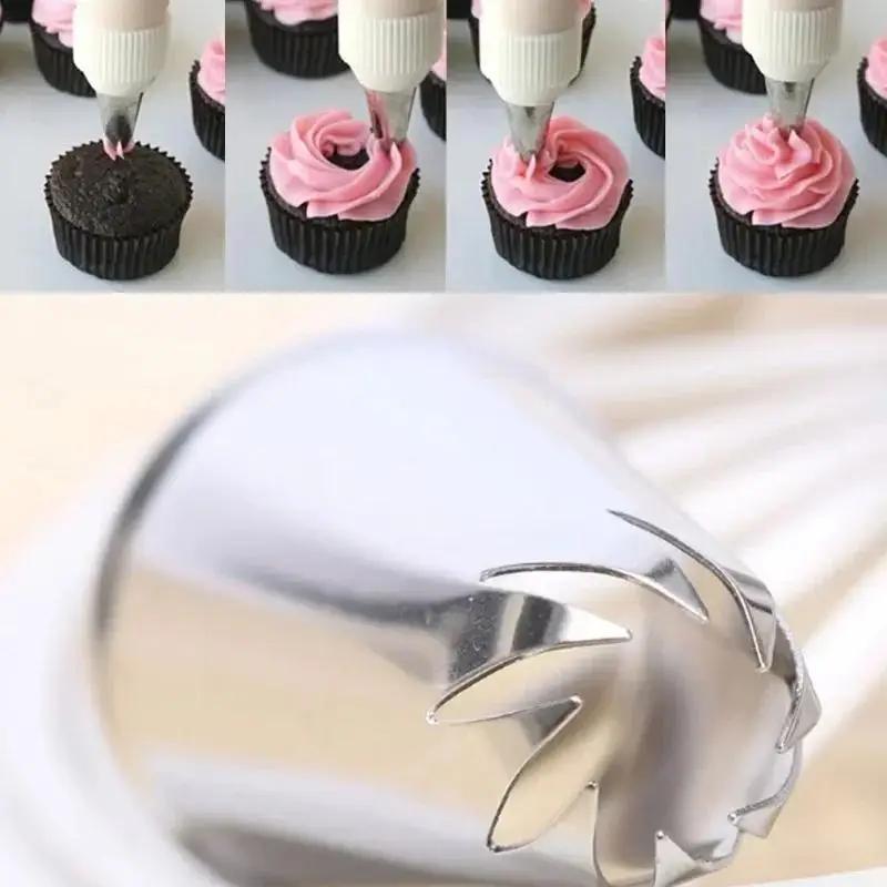 3 Pcs Cake Decor Flower Spirals Icing Piping Tips Nozzle Cake Cupcake Decor Kitchen Household Baking Tools
