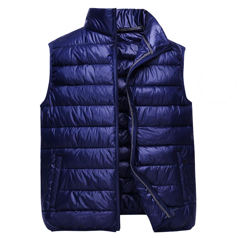 Men's Plus Size Lightweight Down Vest - Warm, Trendy Sleeveless Outerwear for Autumn & Winter